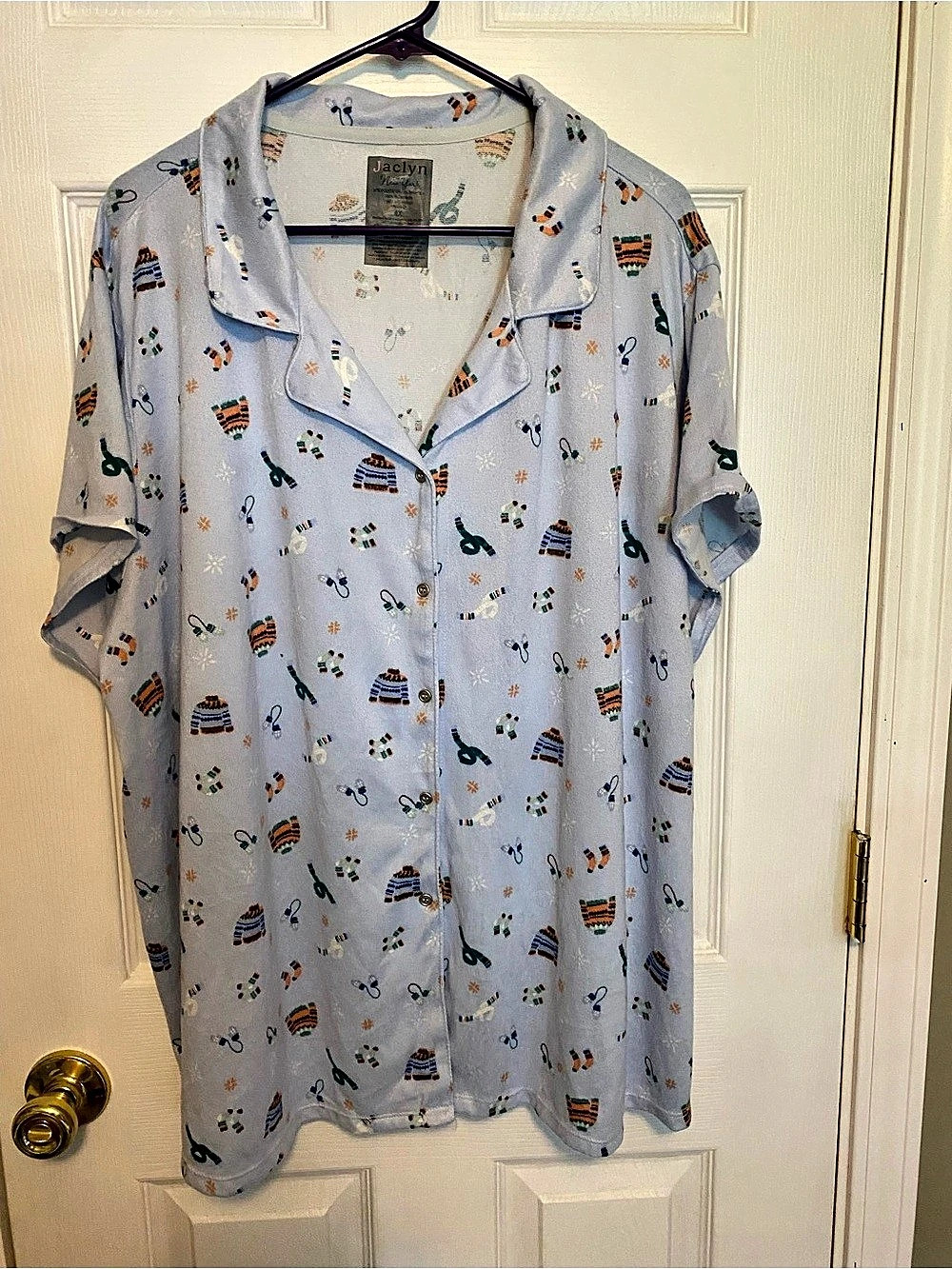 Jaclyn Printed Pajama Set in Blue 4X Like New